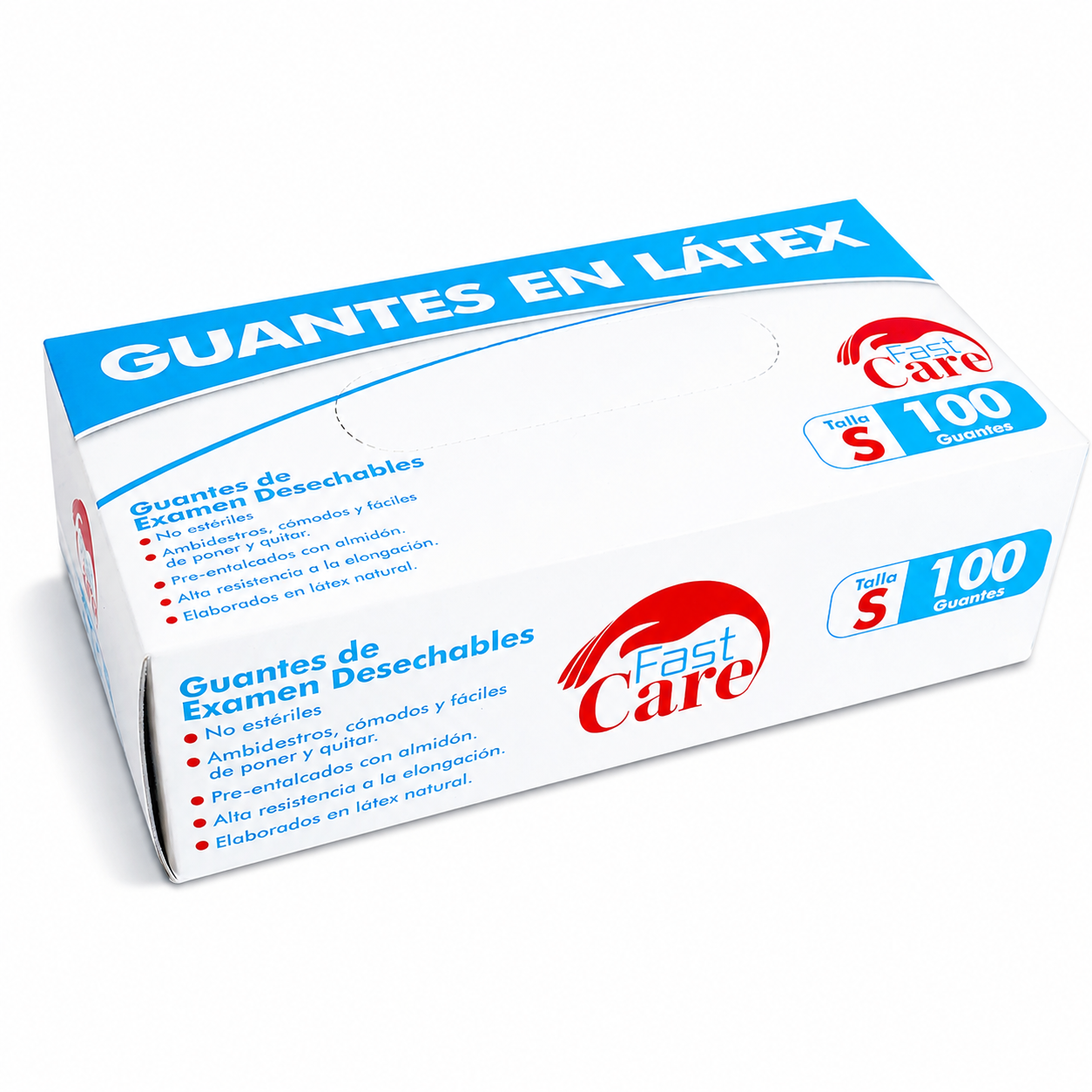 Guante Fast Care Exa Latex T.S 100 Und