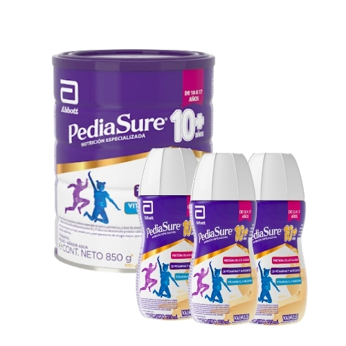 Pediasure Nutricion 10+ 850 Gr Sabor Vainilla + 3 Pediasure Liquida Vainilla 220 Ml