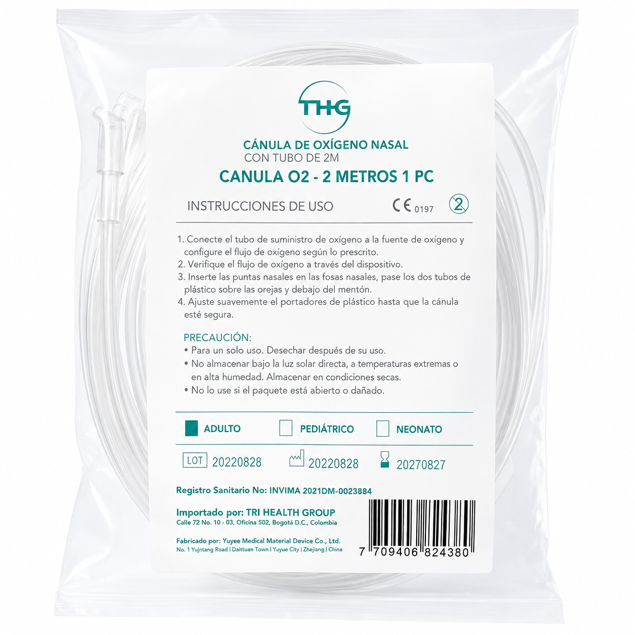 Canula Oxigeno Nasal Thg 02-2 Mts Adulto 1 Pc