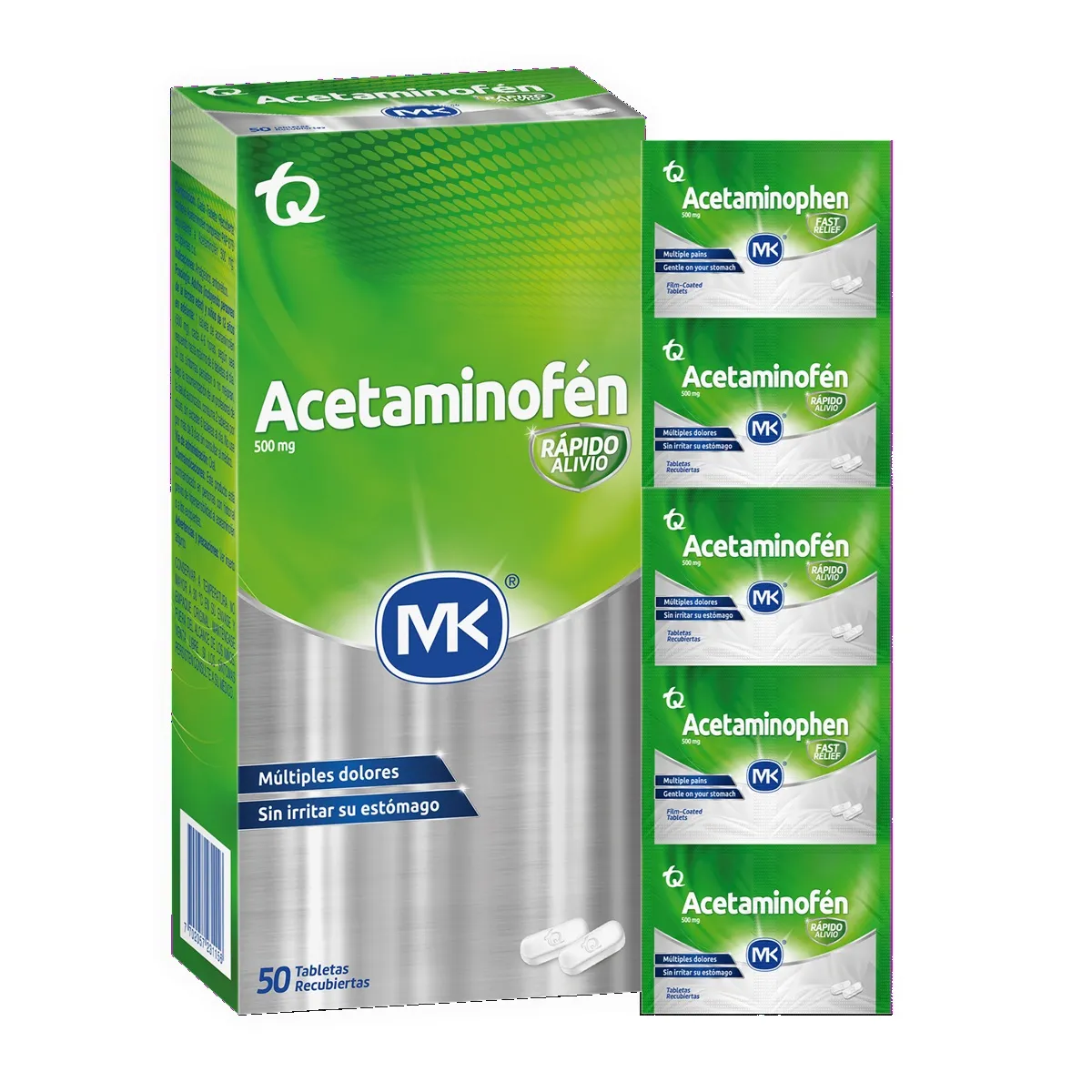 Acetaminofen 500 Mg Dolor Y Fiebre Tabletas Recubiertas