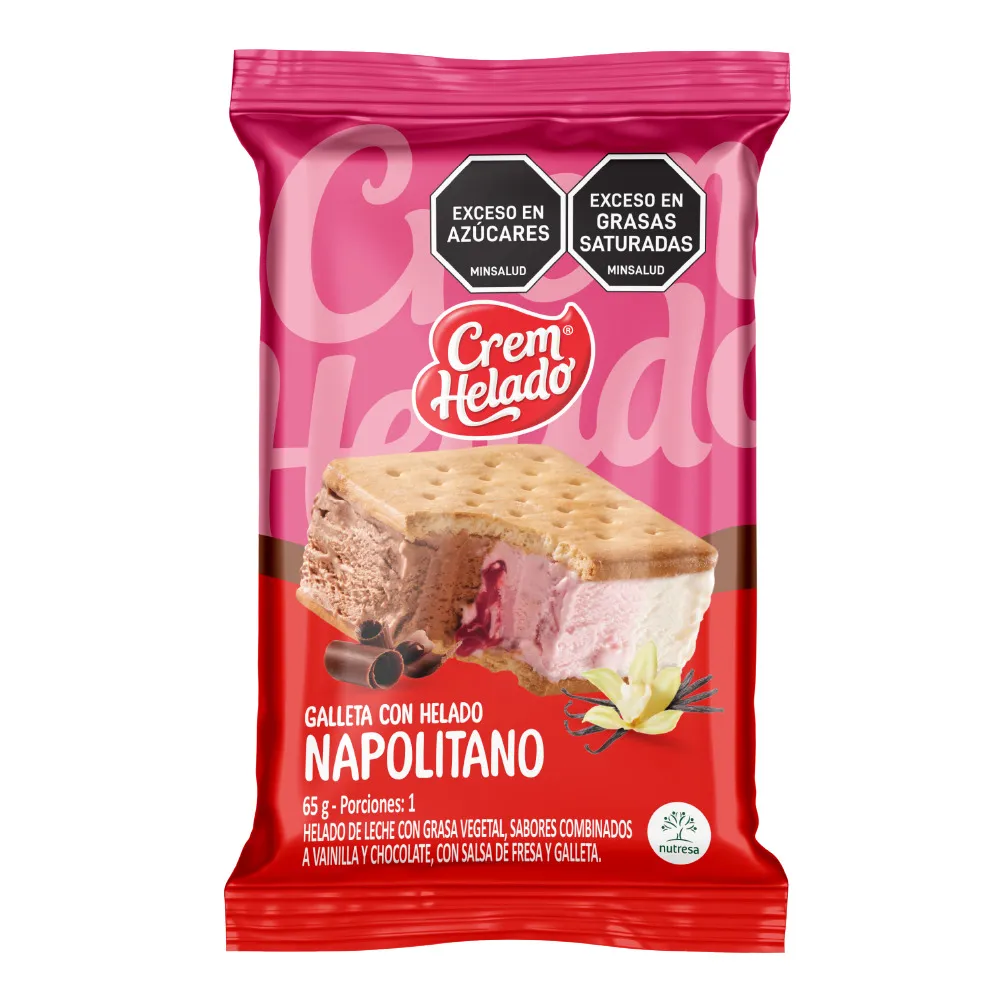 Galleta Con Helado Napolitano X 65 Gr
