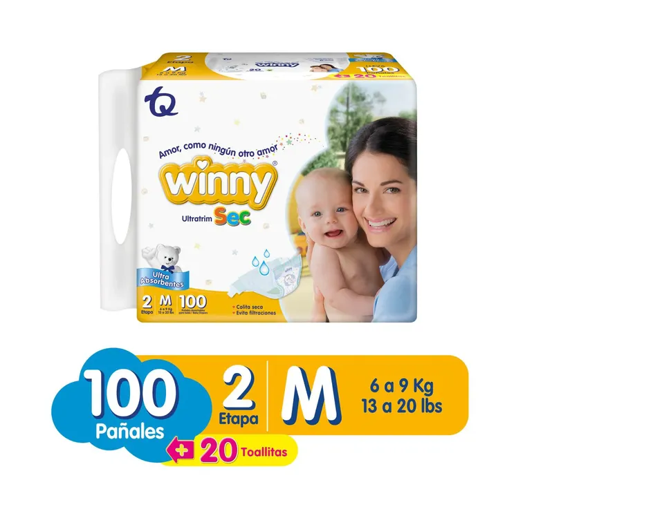 PAÑAL WINNY SEC ETAPA 2 X 100 UNI