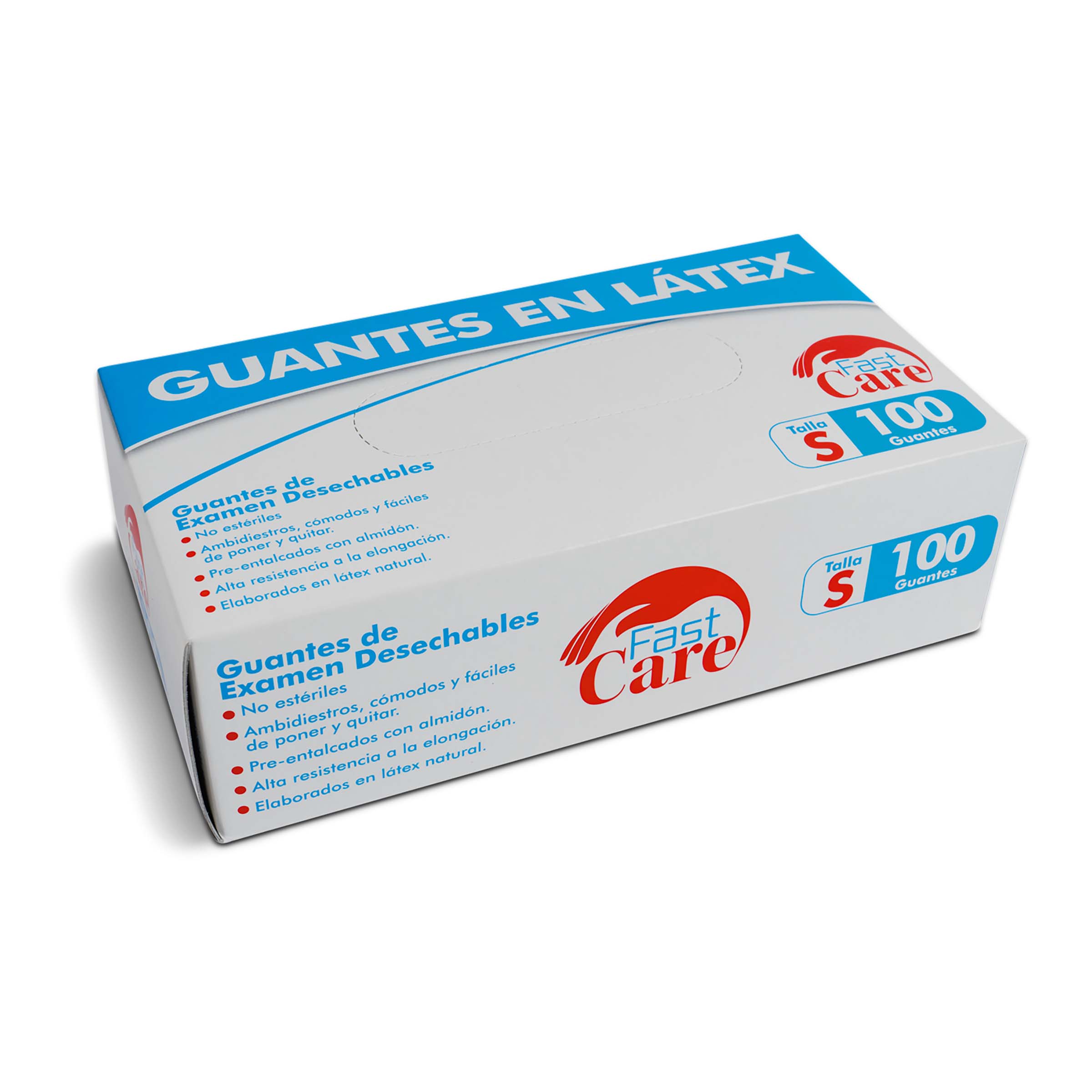 Guante Fast Care Exa Latex T.S 100 Und