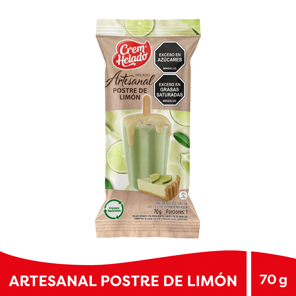 Helado Artesanal Postre de Limón 70 Gr