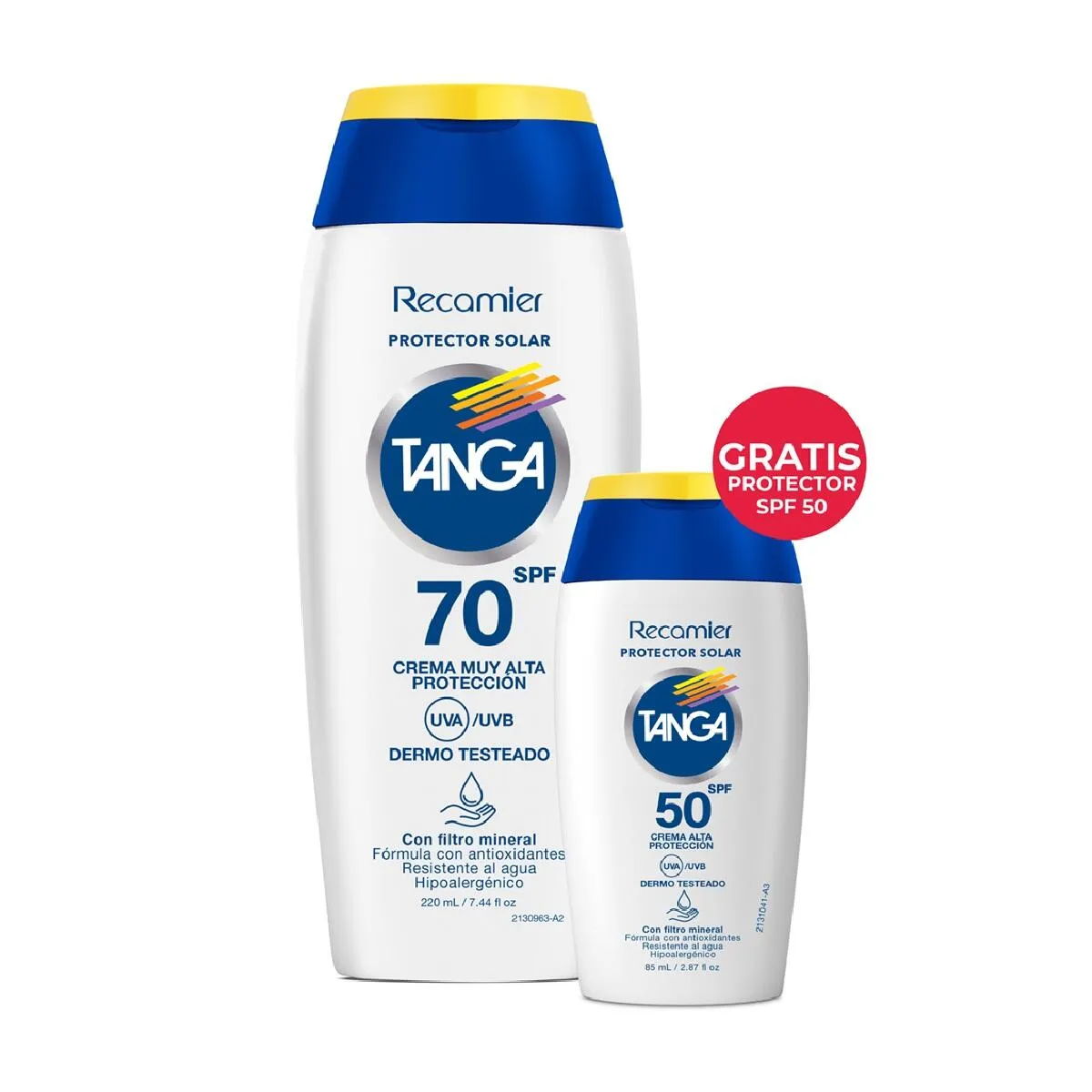Bloqueador Tanga Crema Spf70 220  mL+ Spf50 85 mL Oferta