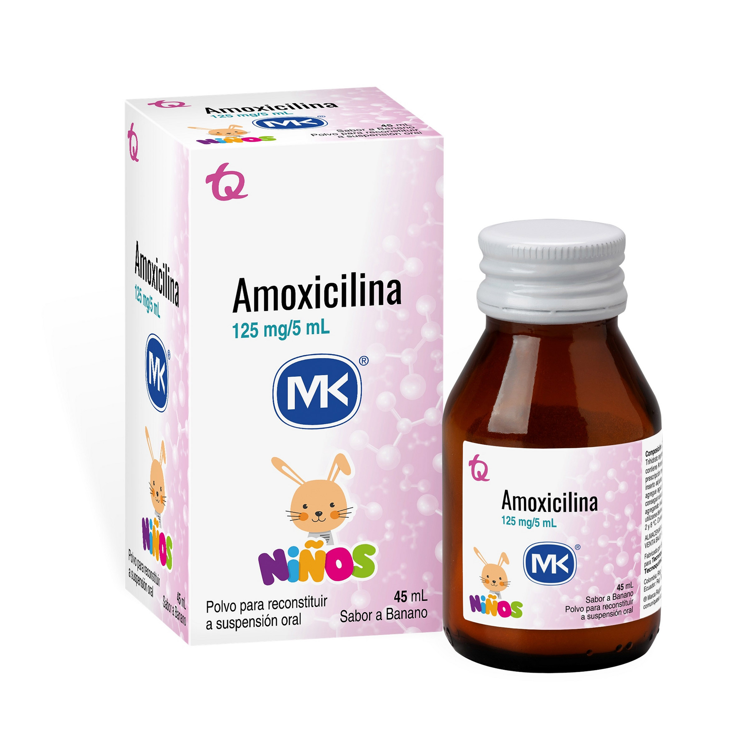 Amoxicilina Niños 125/5 Mg Polvo Para Suspension Oral Sabor A Banano
