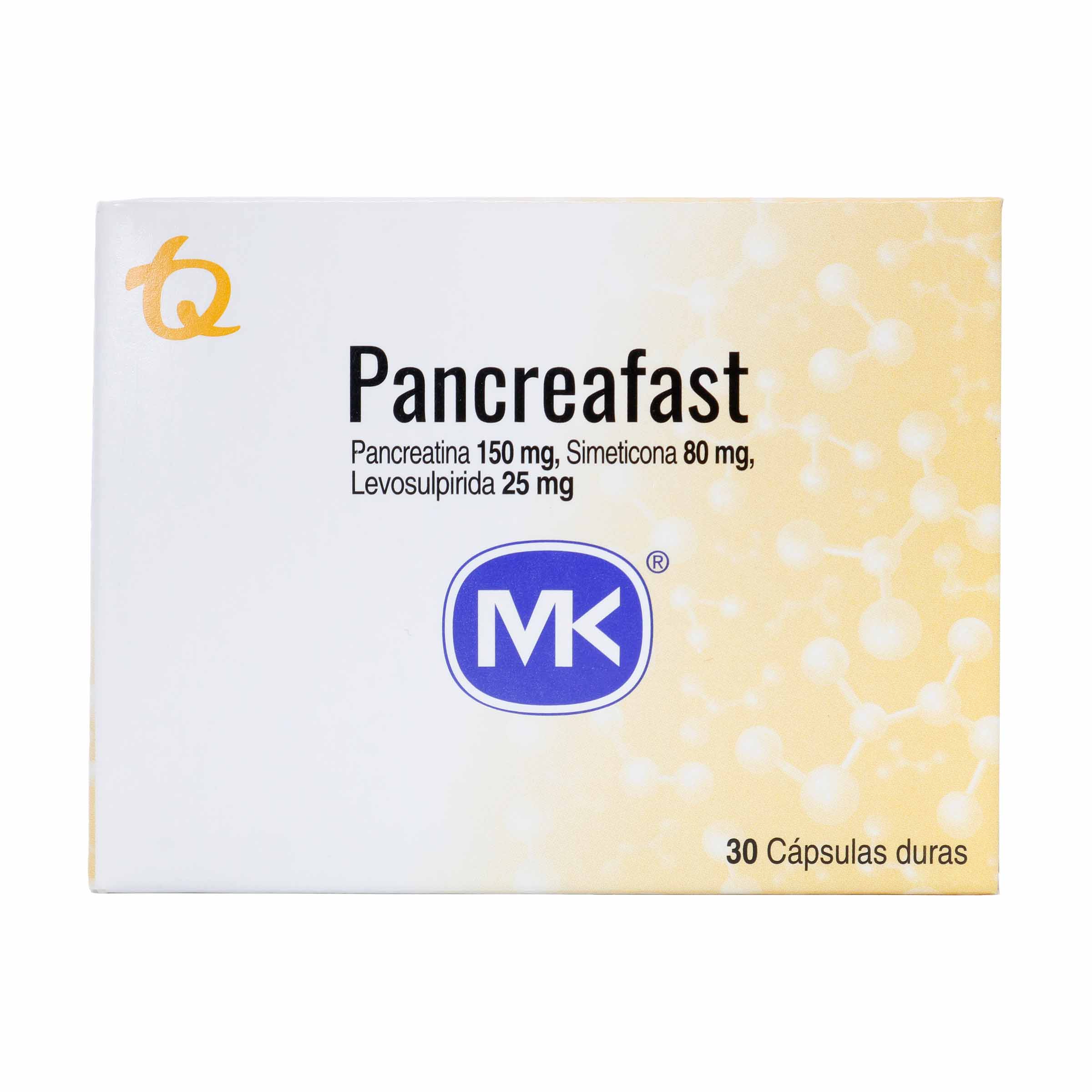 Pancreafast Pancreatina +Simeticona+Levosulpirida 150/80/25 Mg Mk