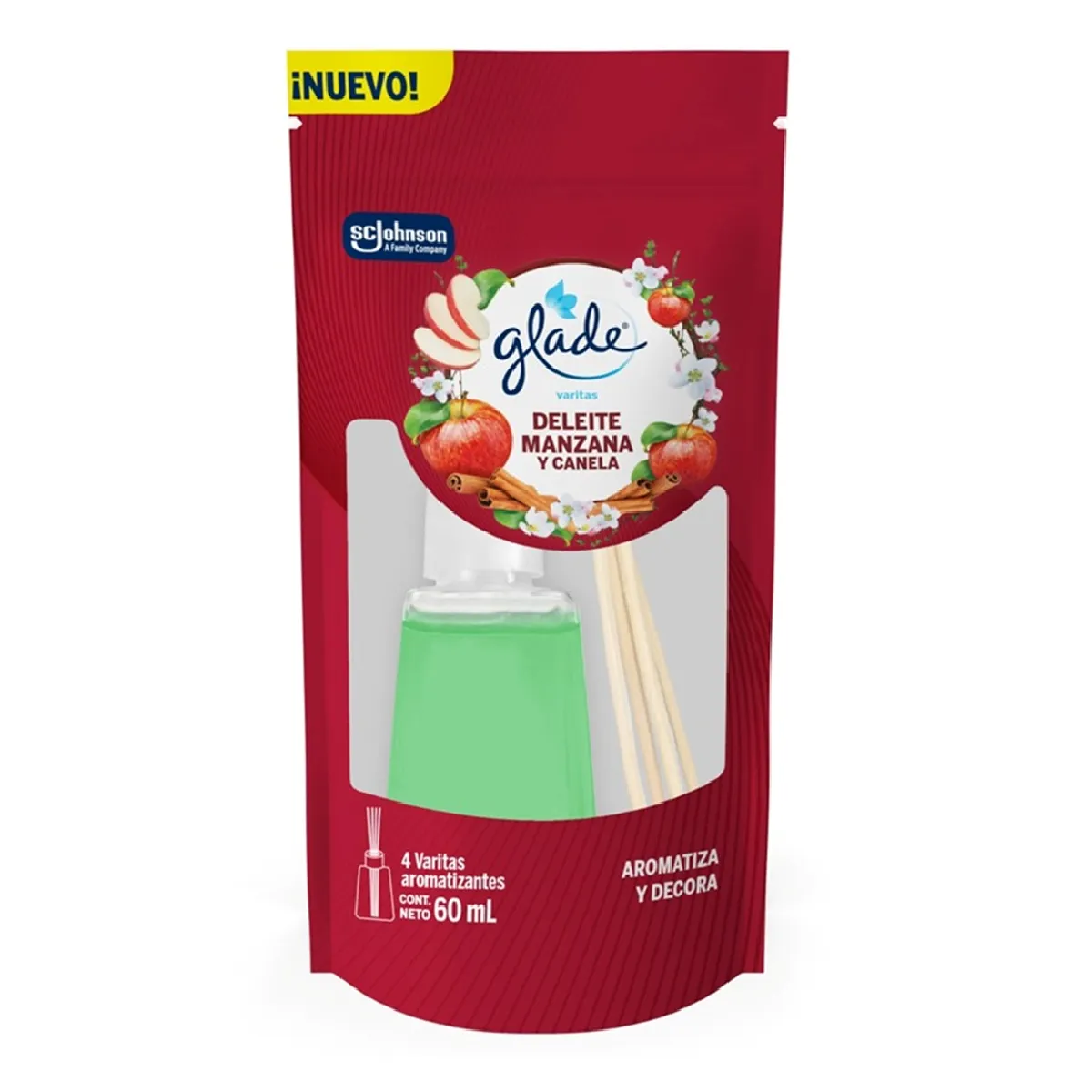 Ambientador Glade Varitas Deleite Manzana Y Canela