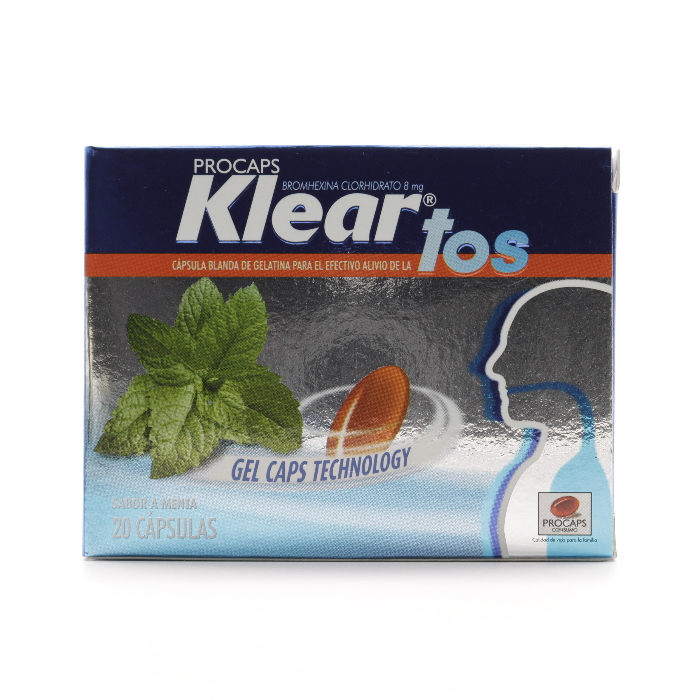 Klear Gel Caps Technology Alivio De La Tos Sabor A Menta
