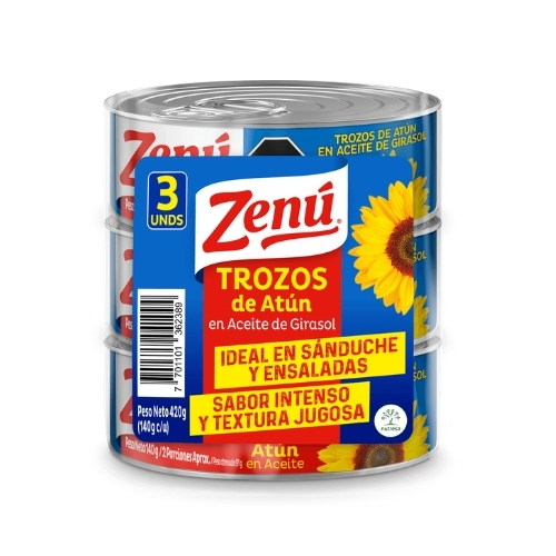Atun Trozos Girasol Zenu 140 Gr