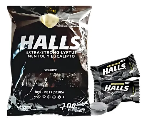 Halls Extra Strong-Lyptus Mentol y Eucalipto 3 Gr