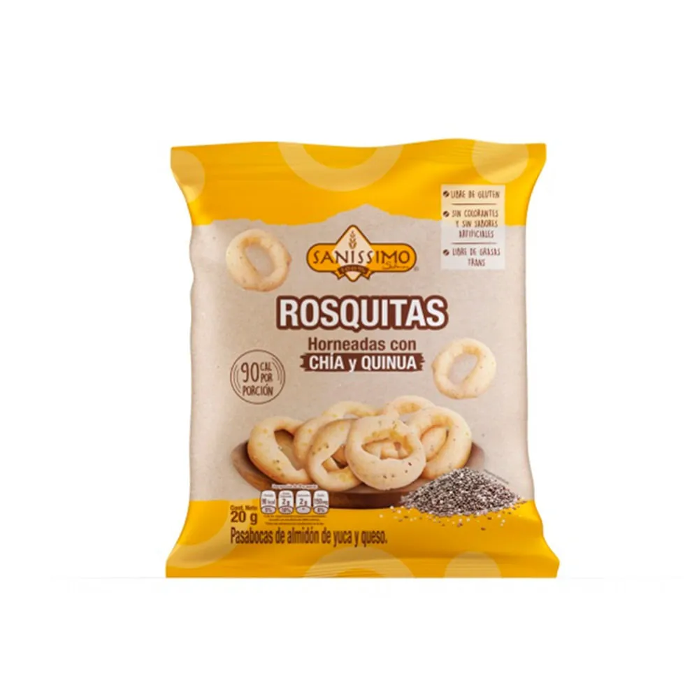 Rosquitas Horneadas De Yuca Sanissimo Chia Y Quinua 20 Gr
