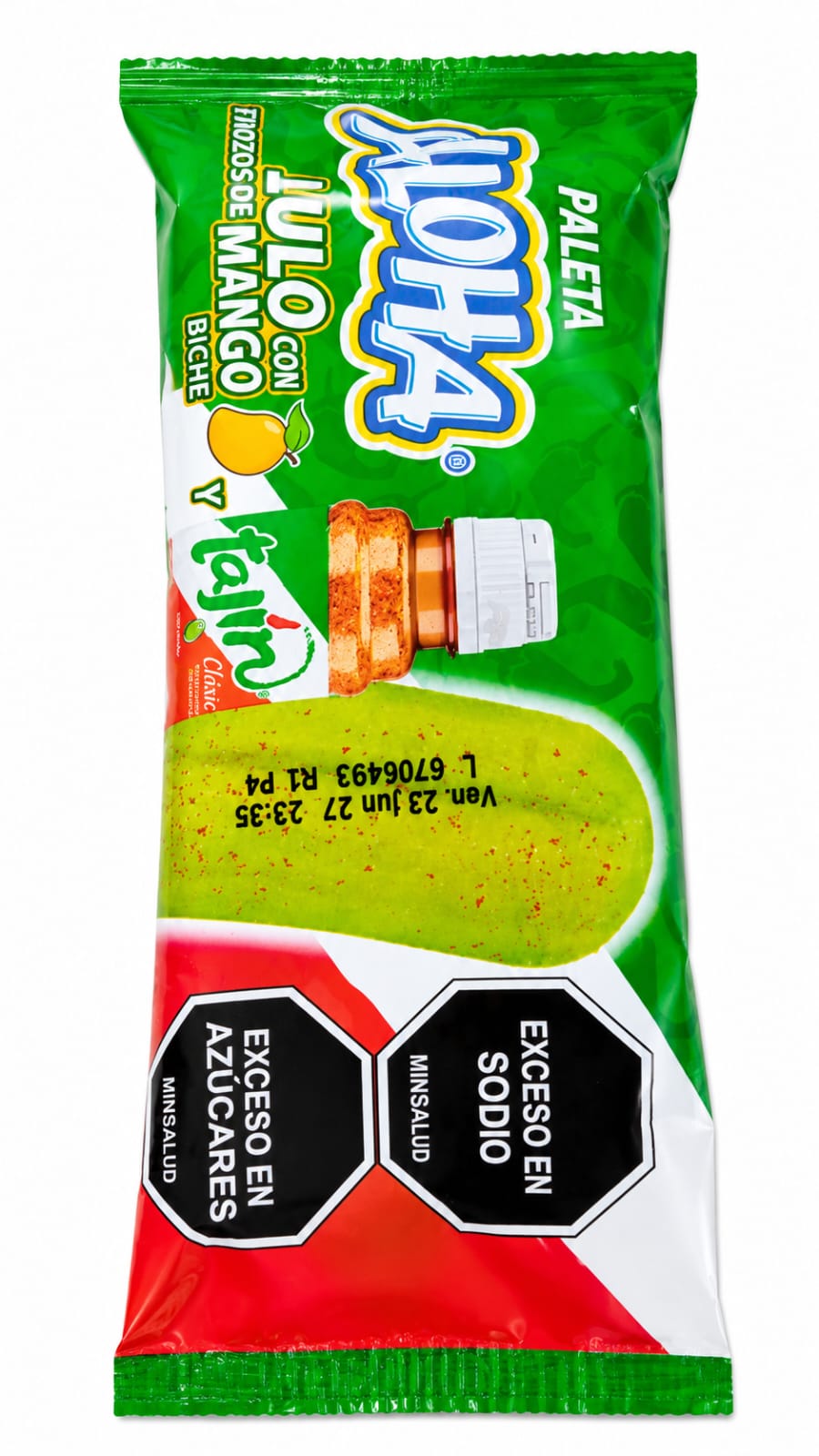 Paleta Aloha Tajin Lulo Con Trozos De Mango Biche 65 Gr