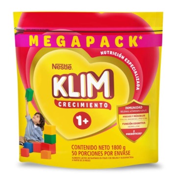 Leche Klim 1 + Crecimiento Bolsa 1800 Gr Megapack