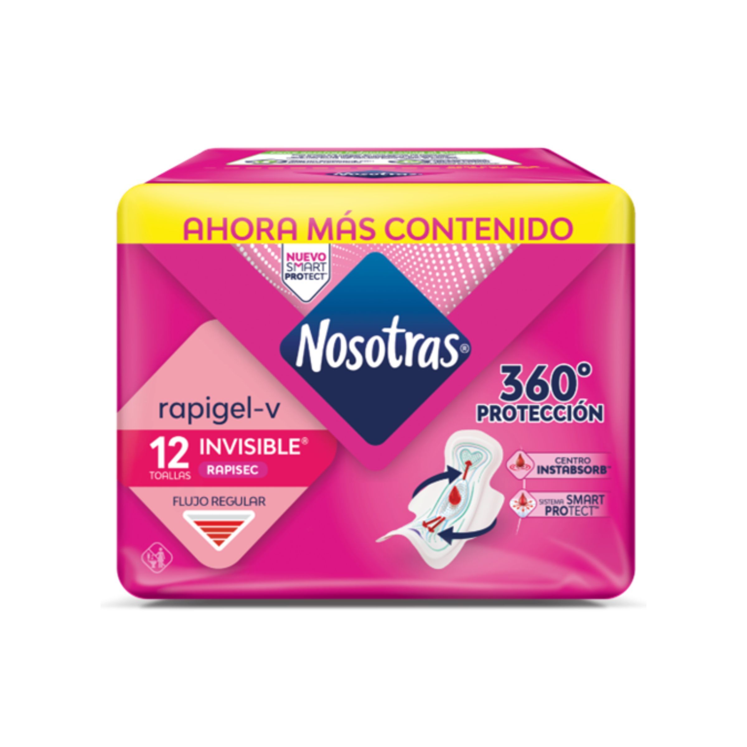 Toallas Nosotras Invisible Rapigel-V 360ª Proteccion