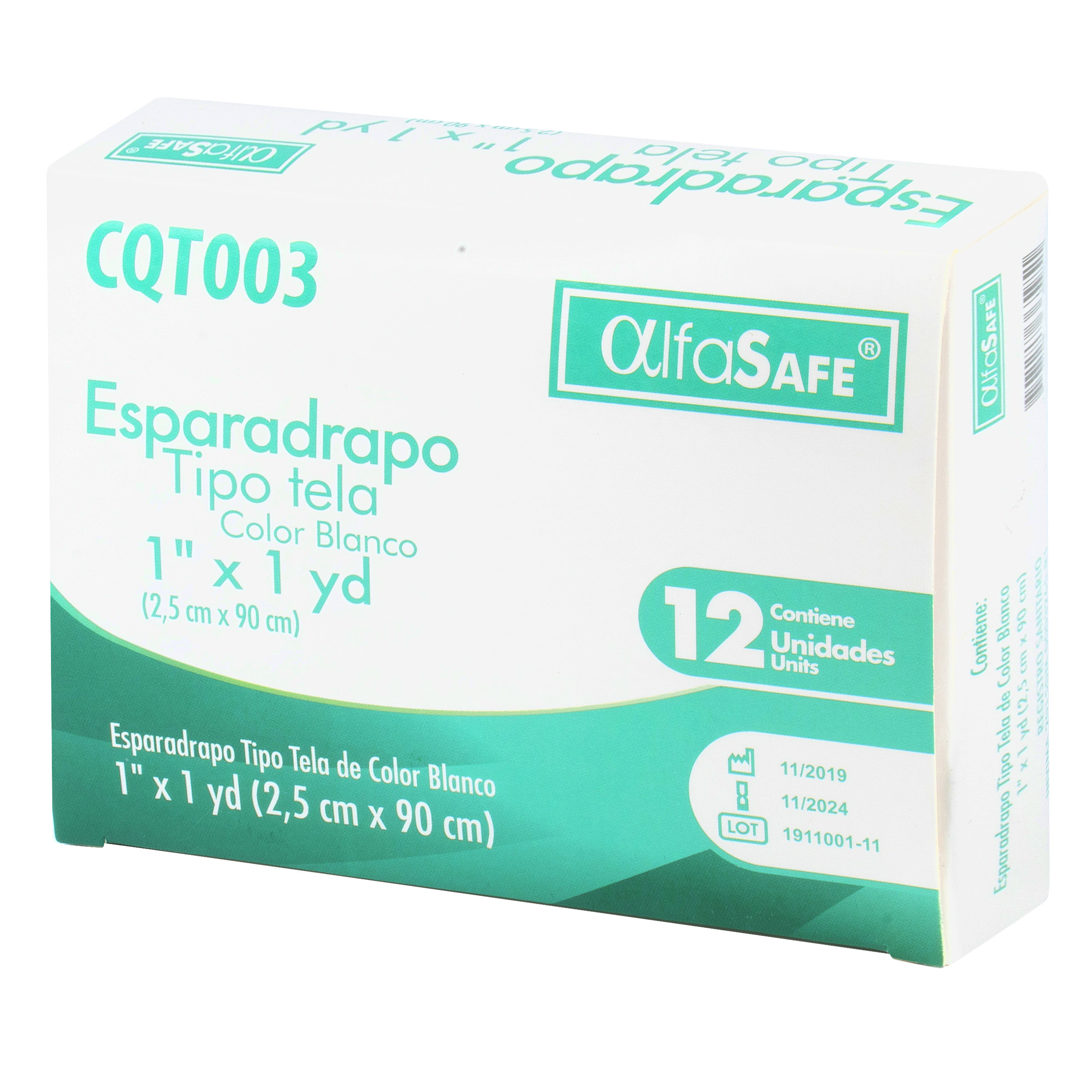 Esparadrapo Tela Alfa Blanco 1X1 Yardas