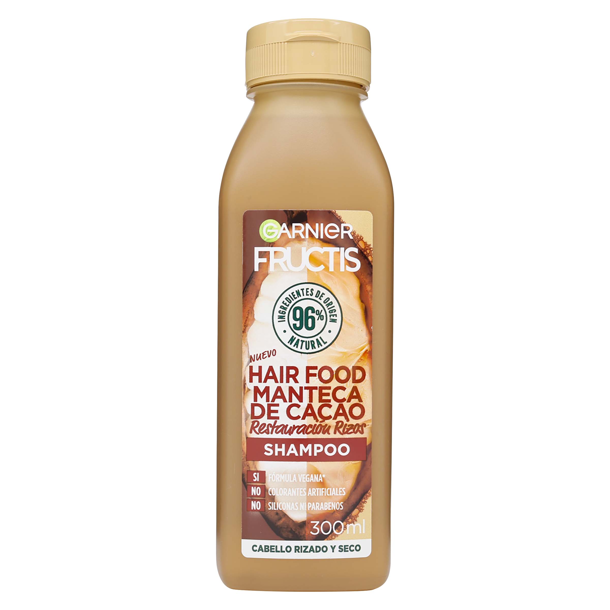 Shampoo Garnier Fructis Hair Food Manteca De Cacao Restauracion Rizos Cabello Rizado y Seco