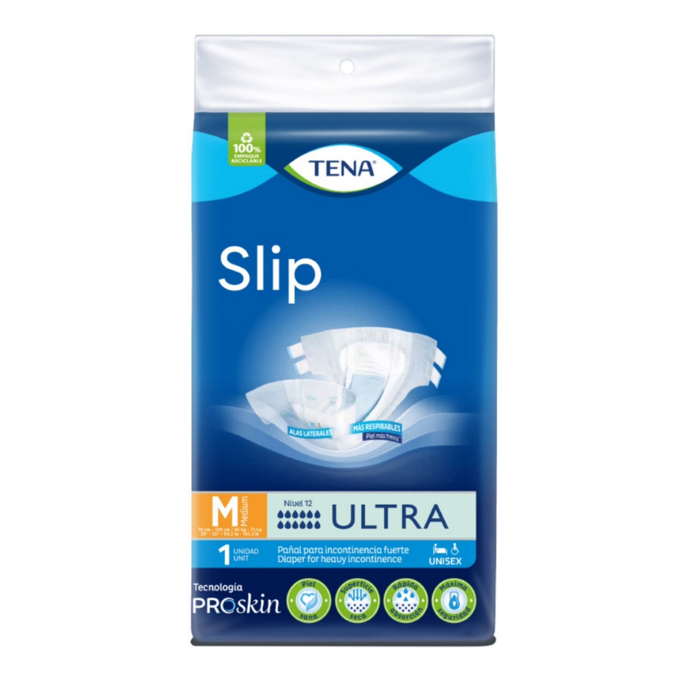 Pañal Tena Slip Ultra Incontinencia Fuerte Talla M