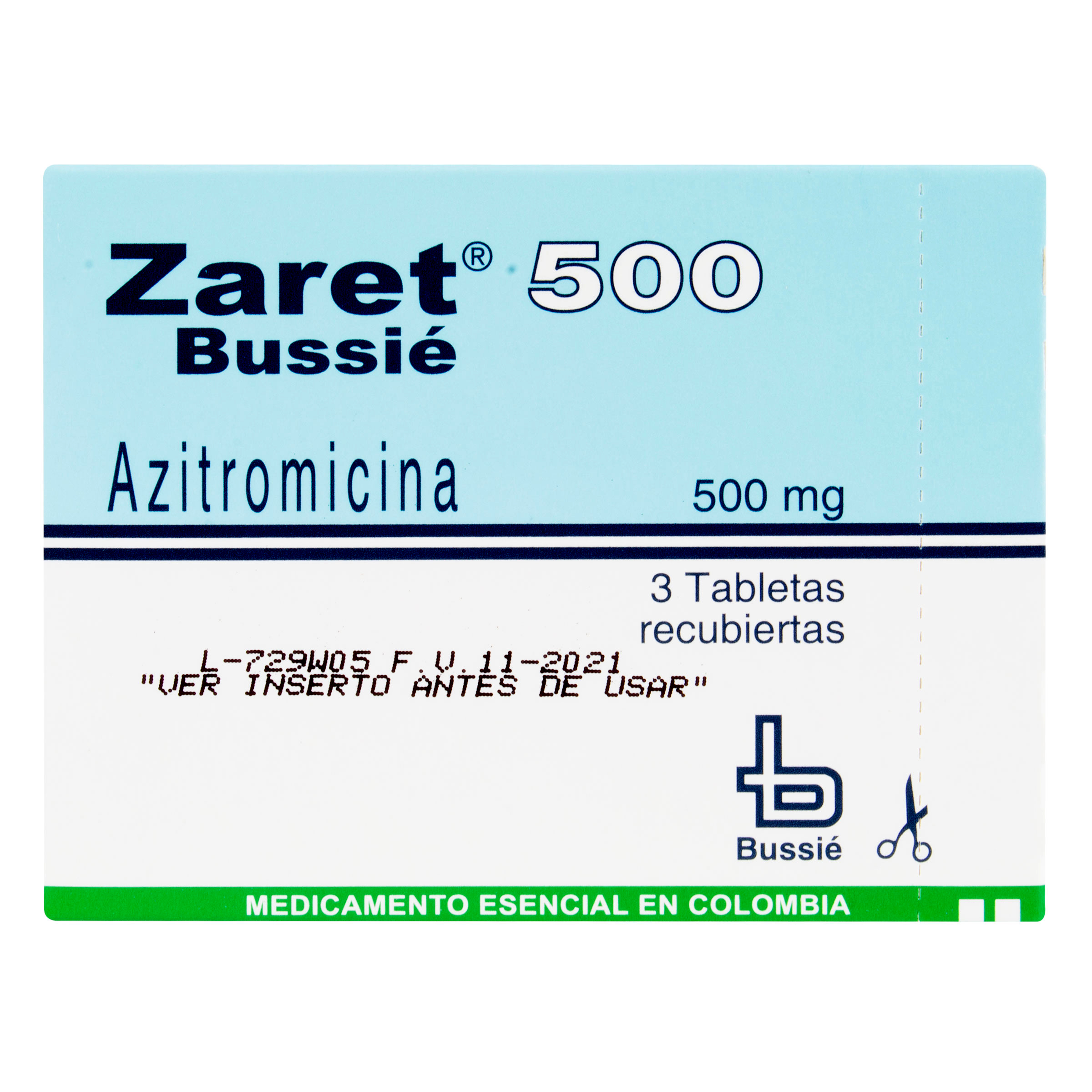 Zaret Azitromicina 500 Mg Tabletas Recubiertas