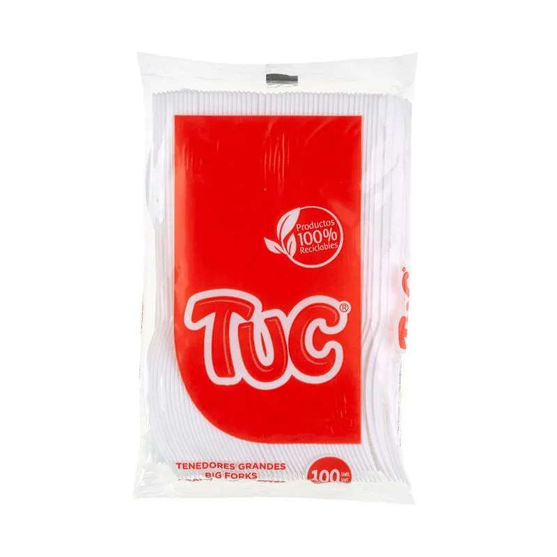 TENEDOR PLASTICO TUC 100 UNI GDE