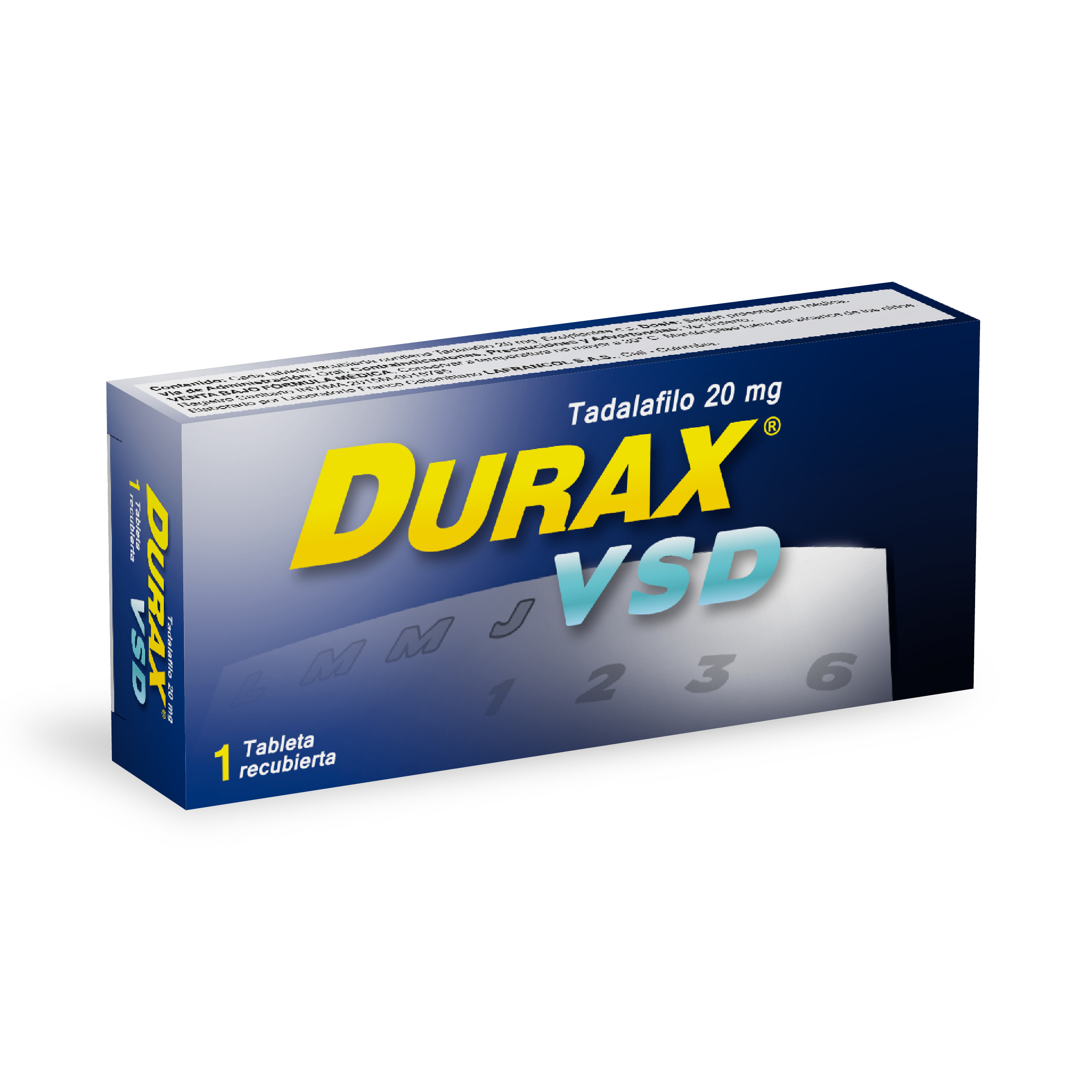 Durax VSD Tadalafilo 20 Mg Tableta Recubierta